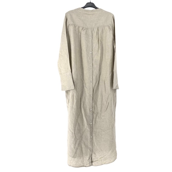 Nicholas K Women's Linen Wrap Shirt Dress Natural - Picture 11 of 12